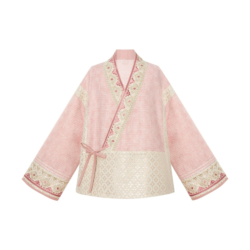 More than thirteen [Yingluo knot] woven gold coat short horse skirt national style suit modern HanFuDreams jacket S