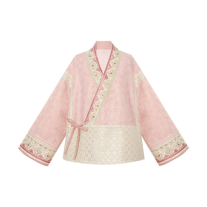 More than thirteen [Yingluo knot] woven gold coat short horse skirt national style suit modern HanFuDreams jacket S