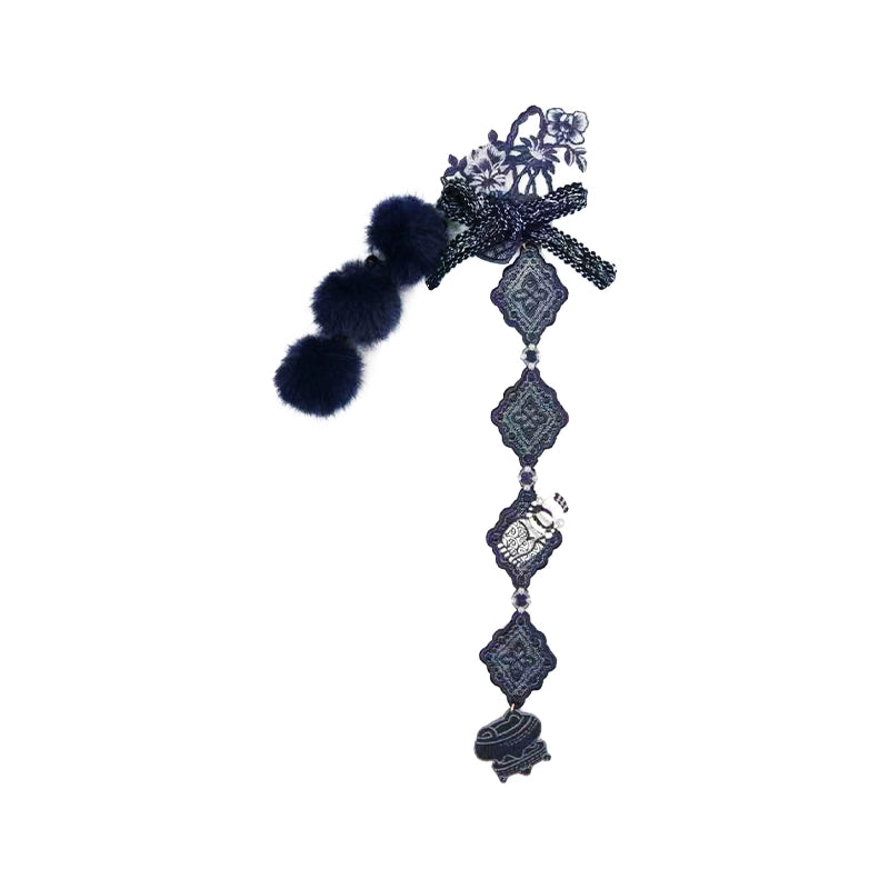 More than thirteen [blue and white] embroidered crew neck sweater spliced denim skirt