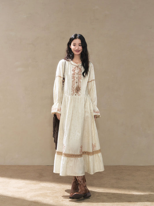 July Eve [Fern Times Record] embroidered long armor coat lace dress modern HanFuDreams