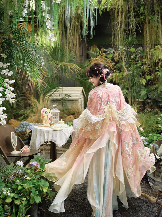 More than thirteen [butterfly wish sound] big sleeve shirt suspender skirt ming HanFuDreams