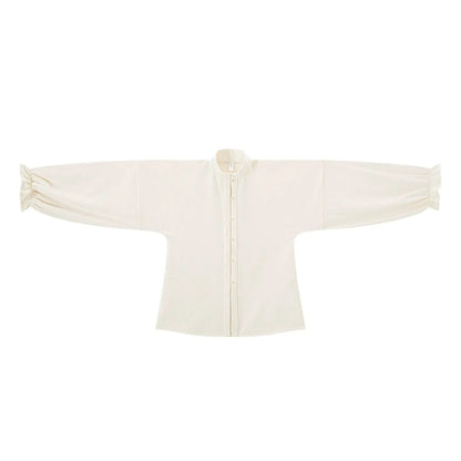 Chi Xia [Mianmian Yellow] Square Neck Half-Sleeve Short Jacket Shorts Song Pants song HanFuDreams Stand-up collar placket sleeve short shirt S