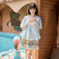 More than thirteen [summer pomegranate] 2025 summer new national style shirt skirt set modern HanFuDreams two-piece set S