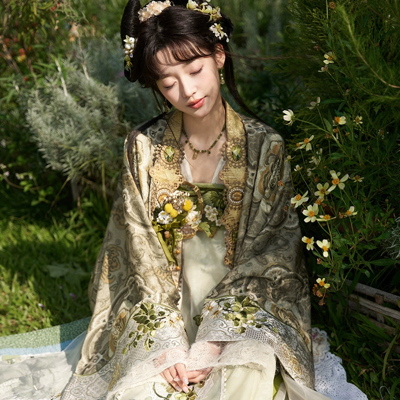 More than thirteen [春晓幻梦诗] Cardigan chest skirt Hanfu women han HanFuDreams three-piece set S