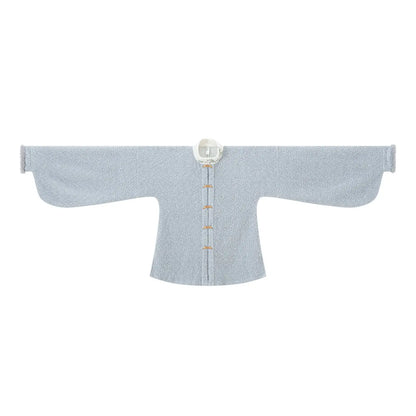 Chi Xia [Songfeng Tingxue] Fleece stand-up collar short shirt Ming ming HanFuDreams Stand-up collar placket pipa sleeve short shirt S