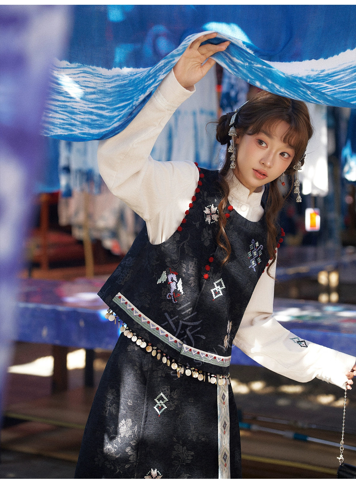 More than thirteen [Jinxiao] Bijia stand-up collar top skirt new Chinese suit modern HanFuDreams