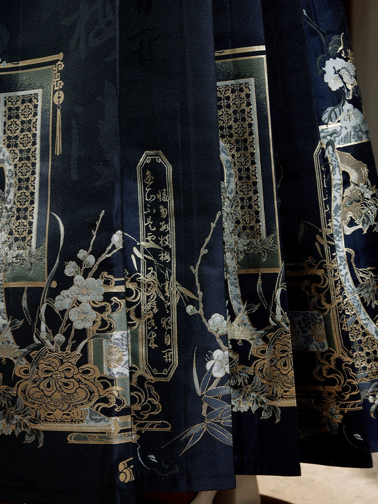 More than Thirteen [Painted Evening] New Chinese Horse Skirt Suit Women modern HanFuDreams