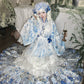 Flower Fairy Story [Celadon Mirror] Pipa Sleeve Blue and White Porcelain Horse Dress Set Han han HanFuDreams