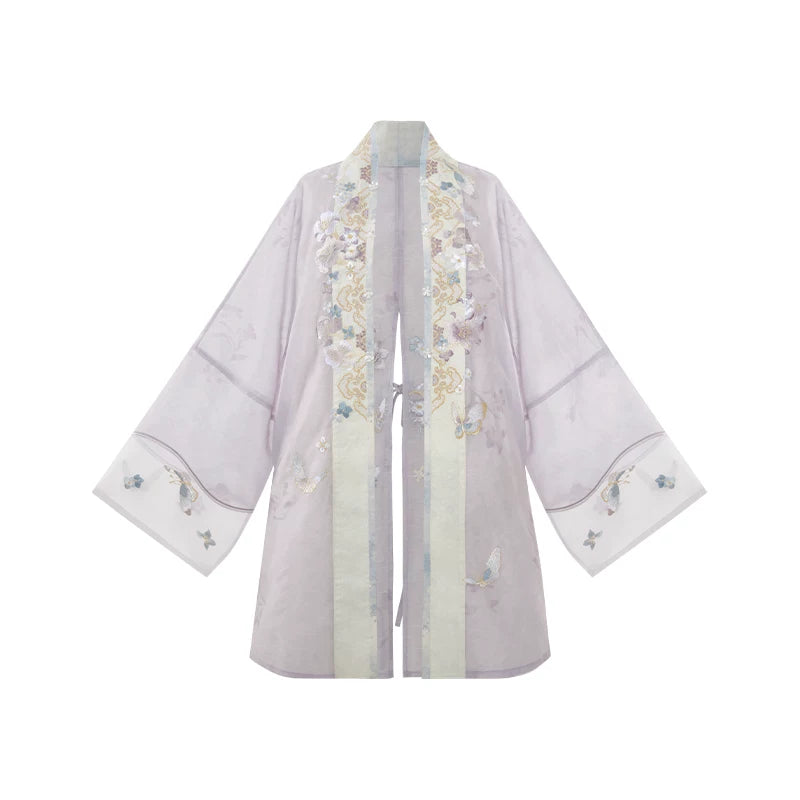 [xiaoshanyu] Hanfu Skirt Set in Polyester Cotton Blend song HanFuDreams Broken shoulder cardigan S