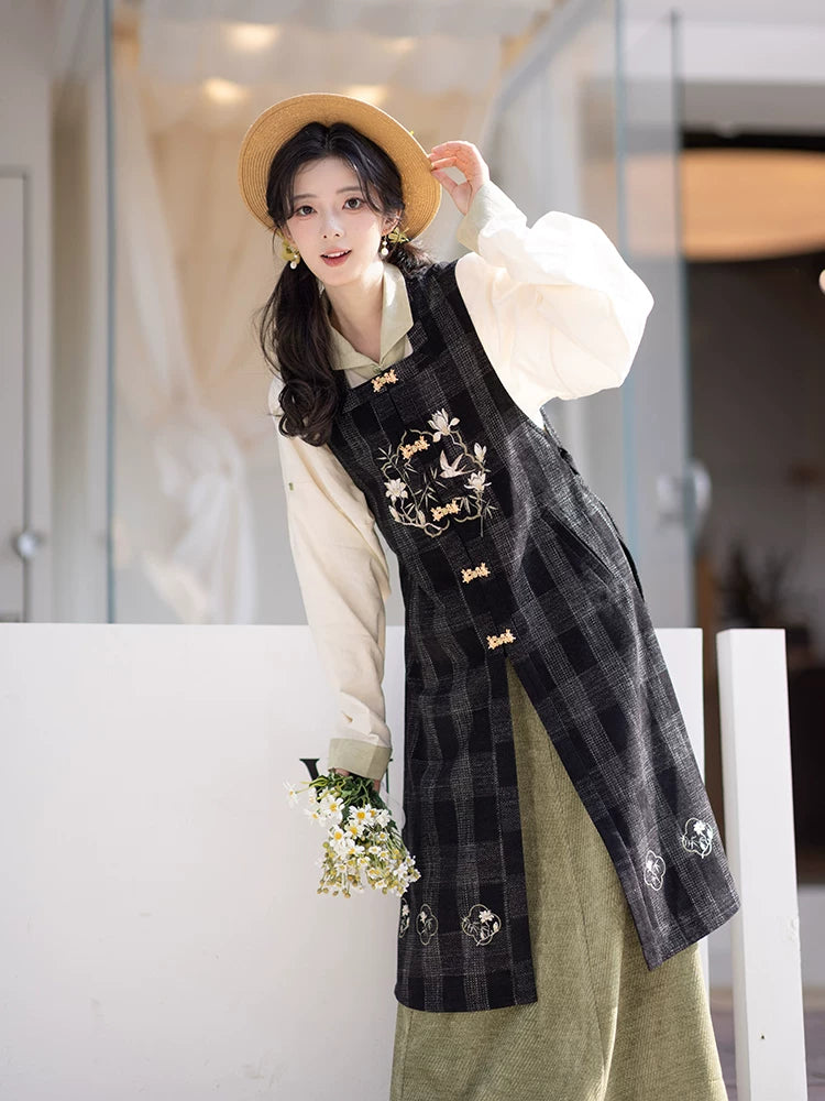 Chi Xia [Bamboo Shadow Brushing Window] Ming Square Neck Lapel ming HanFuDreams