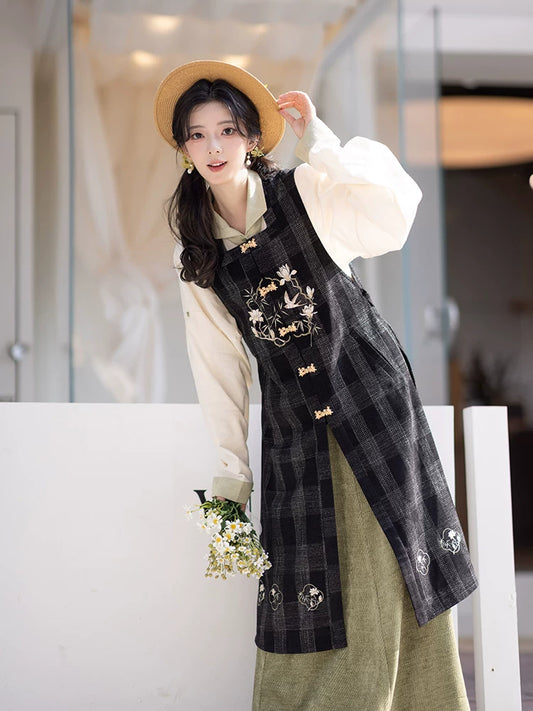 Chi Xia [Bamboo Shadow Brushing Window] Ming Square Neck Lapel ming HanFuDreams