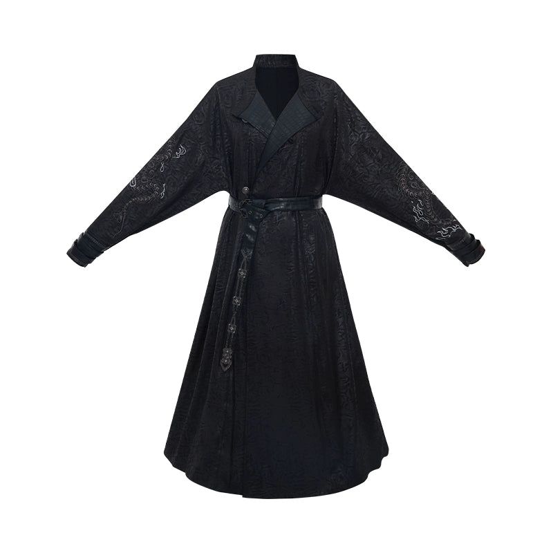 More than thirteen [Snake Bone Vientiane] crew neck robe imitation leather jacket modern HanFuDreams Improved Crew Neck Robe (including belt) S