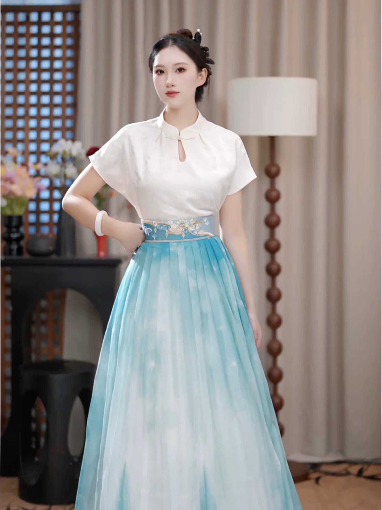 Flower Fairy Story [Shattered Star and Sunk Sea] Embroidery Half-pleated Princess Hundred Dresses modern HanFuDreams