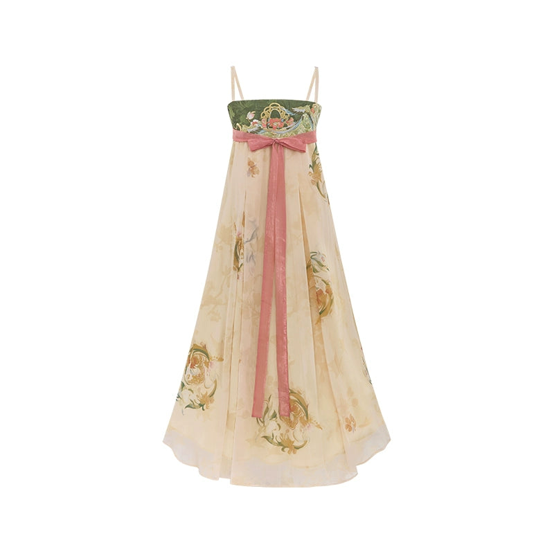 More than Thirteen “Hualinxia” Embroidered Hanfu Set (Cardigan & Suspender Skirt) han HanFuDreams Chest-length suspender skirt S