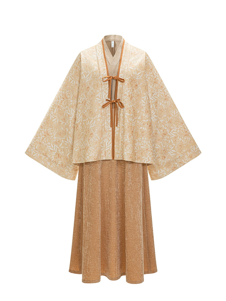 Chi Xia [Orange Yinong] Jin-made velvet pleated clothes and six broken skirts