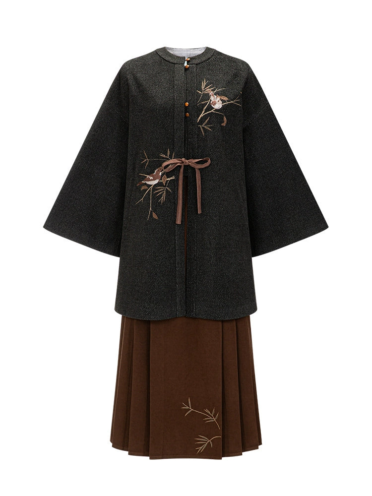 Han-style round-collared cross-collared jacket with horse face skirt Hanfu.