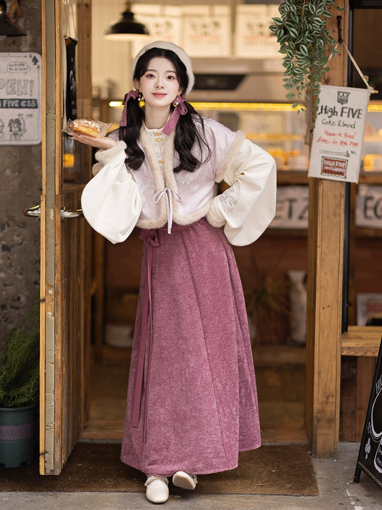 Tang Zhuanzi stand-up collar short shirt torn skirt Hanfu women