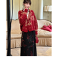 More than thirteen [Zhuxi] red New Year's round neck women's knitted sweater modern HanFuDreams