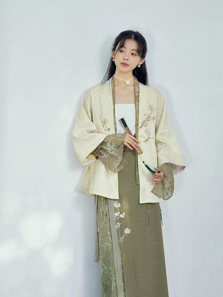 More than thirteen [rosin jade dew] brown coat top skirt hanfu set modern HanFuDreams