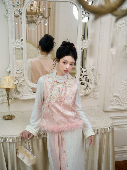 July Eve [Pink Jade Jialan] Small vest versatile stacked top coat modern HanFuDreams