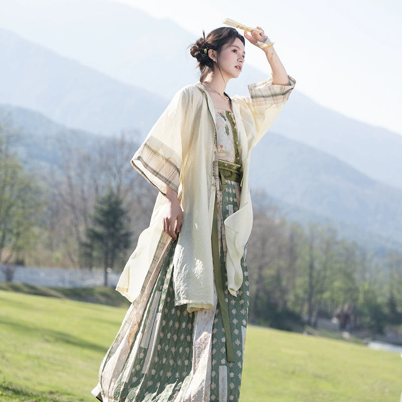 More than Thirteen [清平曲] Spring and Summer Tencel Longshirt Suspender Song Hanfu song HanFuDreams three-piece set S