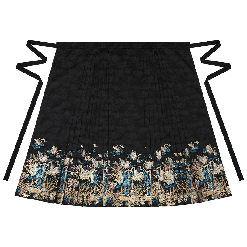 More than thirteen [Zhuang Sheng Xiaomeng] New Chinese imitation makeup flower black horse dress modern HanFuDreams Horse skirt XS