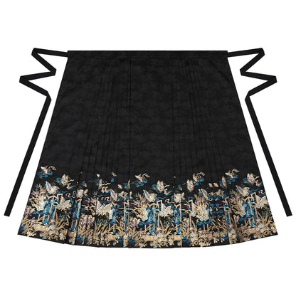 More than thirteen [Zhuang Sheng Xiaomeng] New Chinese imitation makeup flower black horse dress modern HanFuDreams Horse skirt XS