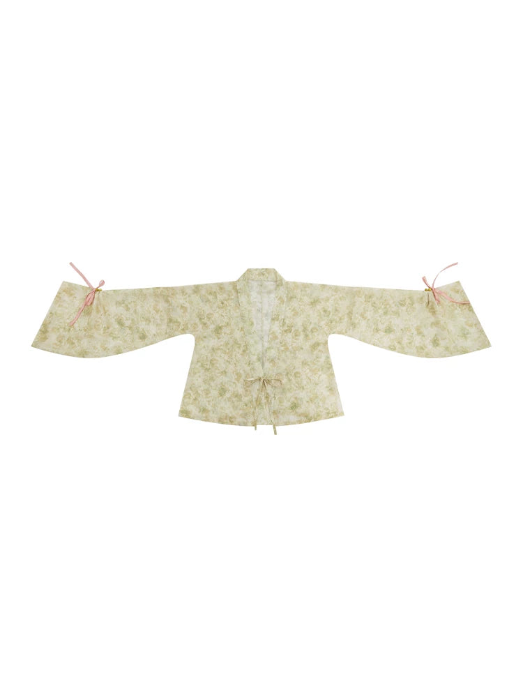 [Blossom] Floral Embroidery Hanfu Dress Set tang Shisanyu Cardigan XS