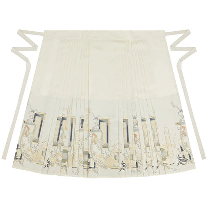 More than Thirteen [Painted Evening] New Chinese Horse Skirt Suit Women modern HanFuDreams Horse dress (white) XS