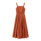 Han element suspender skirt daily hanfu han HanFuDreams Cotton brick red suspender skirt S