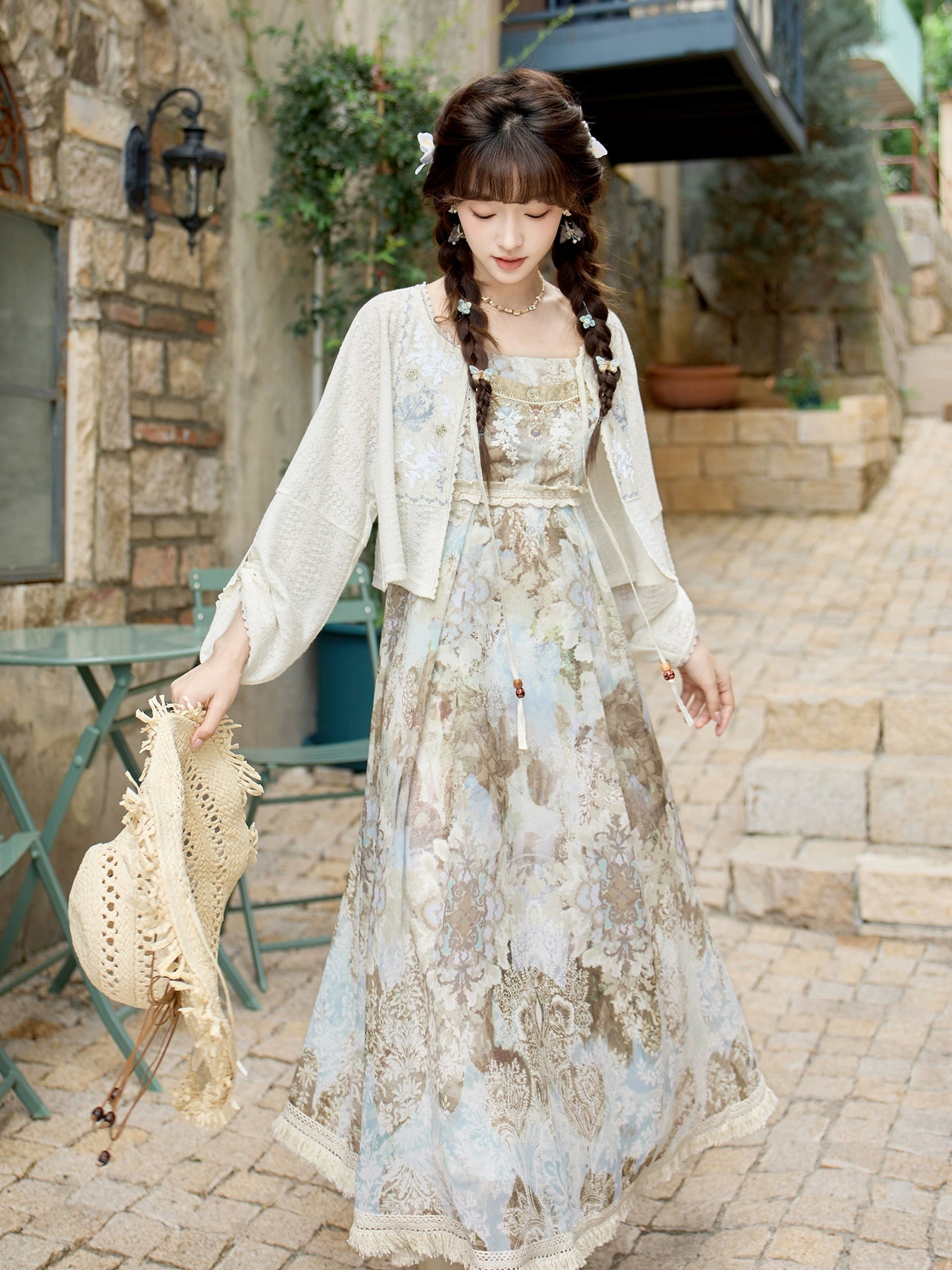 More than thirteen [吟游诗] ethnic style suspender round neck skirt modern HanFuDreams