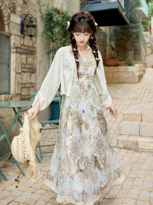More than thirteen [吟游诗] ethnic style suspender round neck skirt modern HanFuDreams
