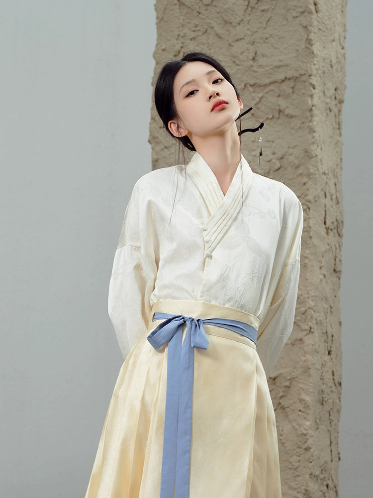 More than thirteen [magpie] national style white shirt blouse modern HanFuDreams