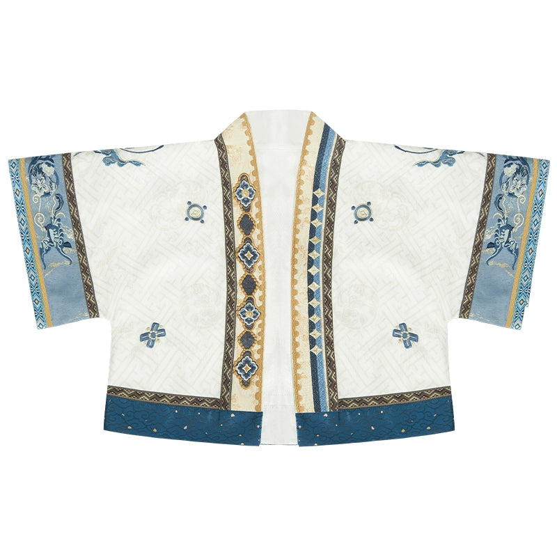 More than thirteen [西江望月] summer ethnic style suit Hanfu modern HanFuDreams placket jacket XS