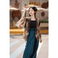Jinshang Tenci curved collar shirt  & broken skirt original Hanfu