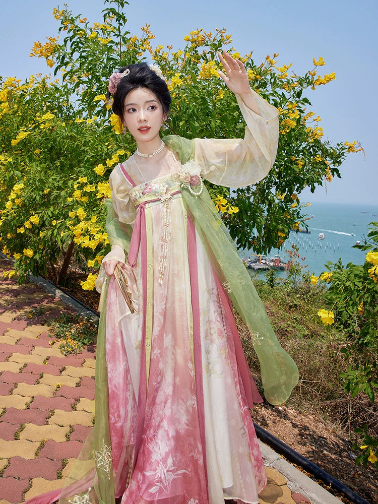 More than thirteen [Peiyu Spring Breeze] pink and green silk Hanfu accessories accessories HanFuDreams