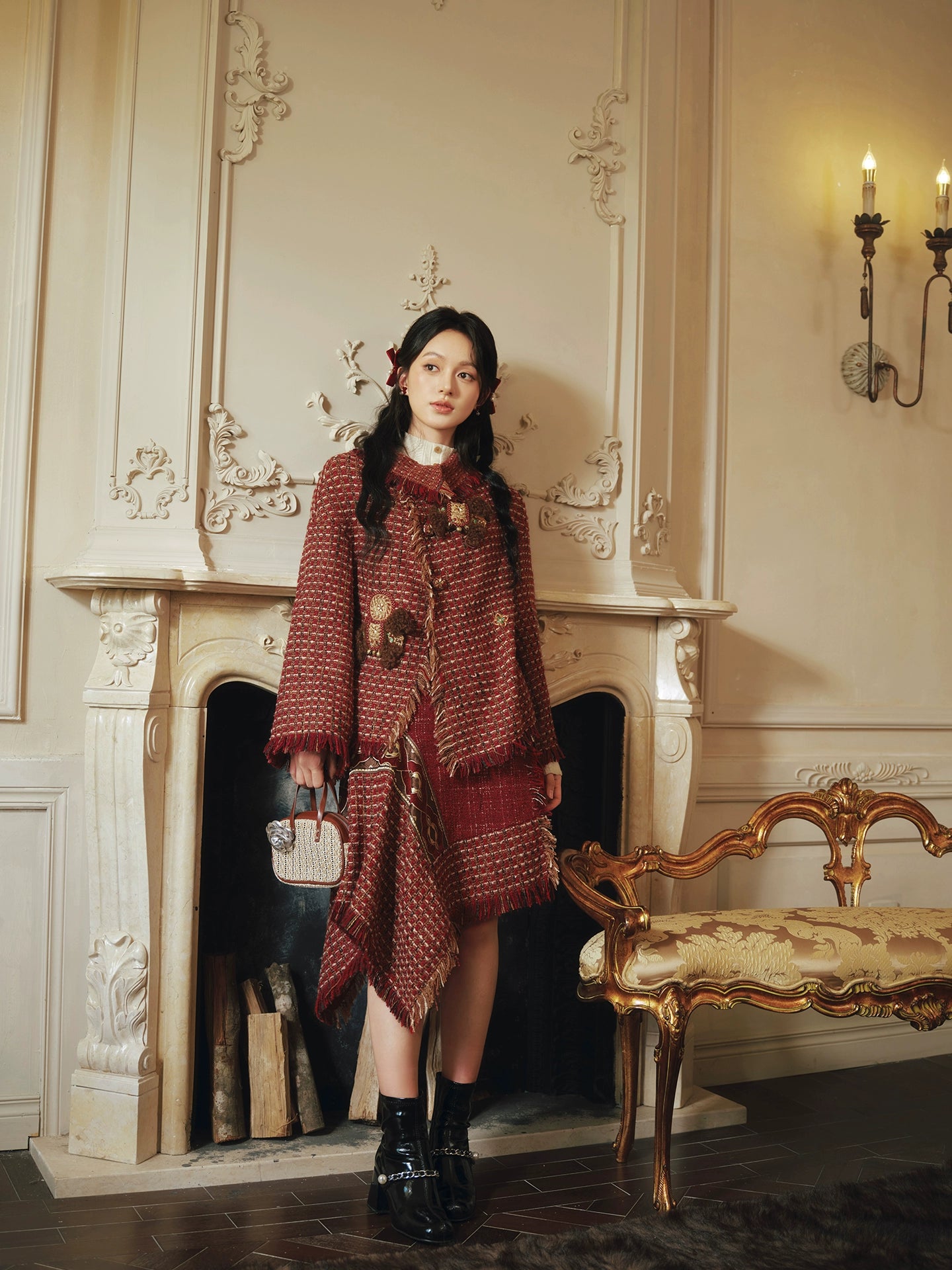 More than thirteen [Wind Horse Ballad] Xiaoxiangfeng Sense Jacket Irregular Half Skirt modern HanFuDreams