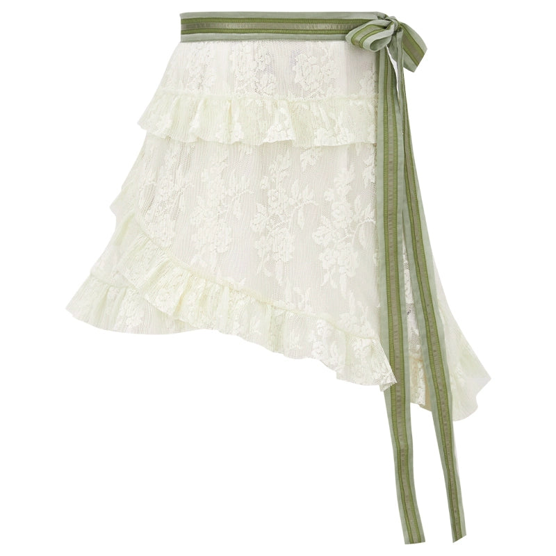 More than thirteen [flower and grass lamps] lace top suspender skirt set modern HanFuDreams One-piece clothes XS