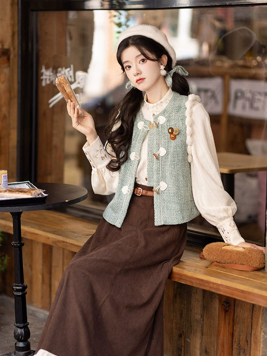 Han element armor short shirt broken skirt Hanfu women