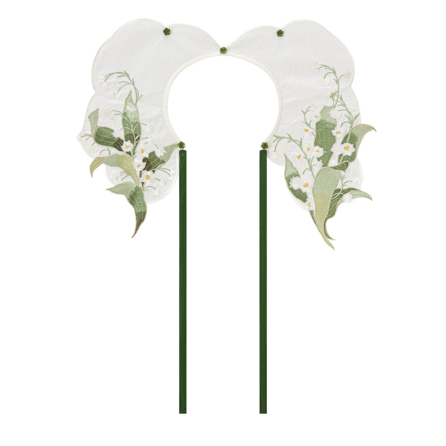 Chi Xia [Qinglu Lily of the Valley] Crew Neck Short Shirt Pleated Skirt han HanFuDreams Embroidered human cotton cloud shoulder F