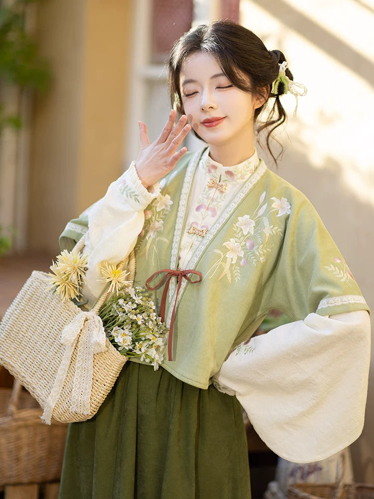 Chi Xia [Chunxiaomeng] Tang Beizi cotton cardigan and six broken skirts tang HanFuDreams