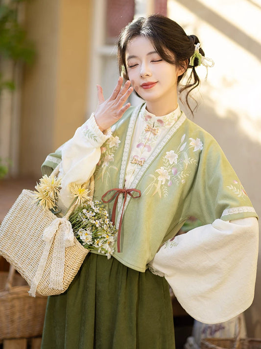 Chi Xia [Chunxiaomeng] Tang Beizi cotton cardigan and six broken skirts tang HanFuDreams