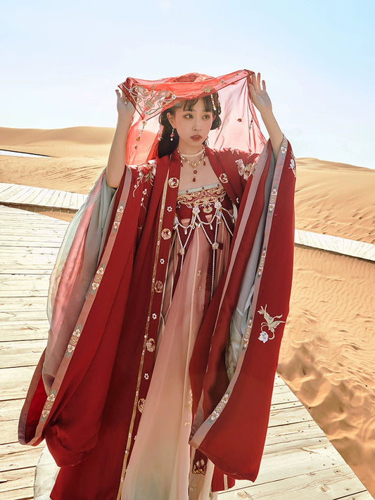 More than thirteen [鸾凤仙羽] straight collar chest skirt wedding dress Tang Hanfu women HanFuDreams