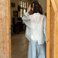 Qingzhi Tencel Hanfu Set with Embroidered Cardigan and Wide-Leg Pants modern Shisanyu