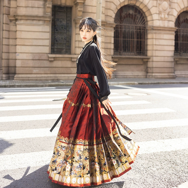 More than thirteen [Mo Bai Ruilong Qisui] red high-end horse dress engagement toast ming HanFuDreams two-piece set XS