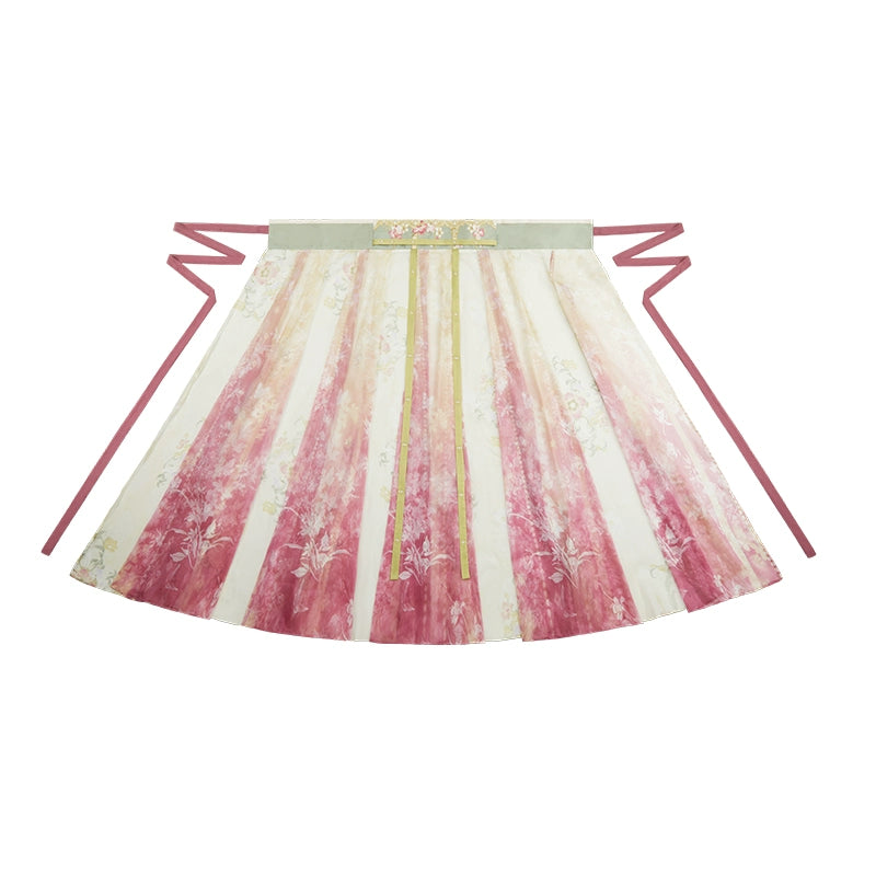 More than thirteen [Pei Yu Spring Breeze] embroidered pink skirt Tang Hanfu women tang HanFuDreams chest-length skirt XS