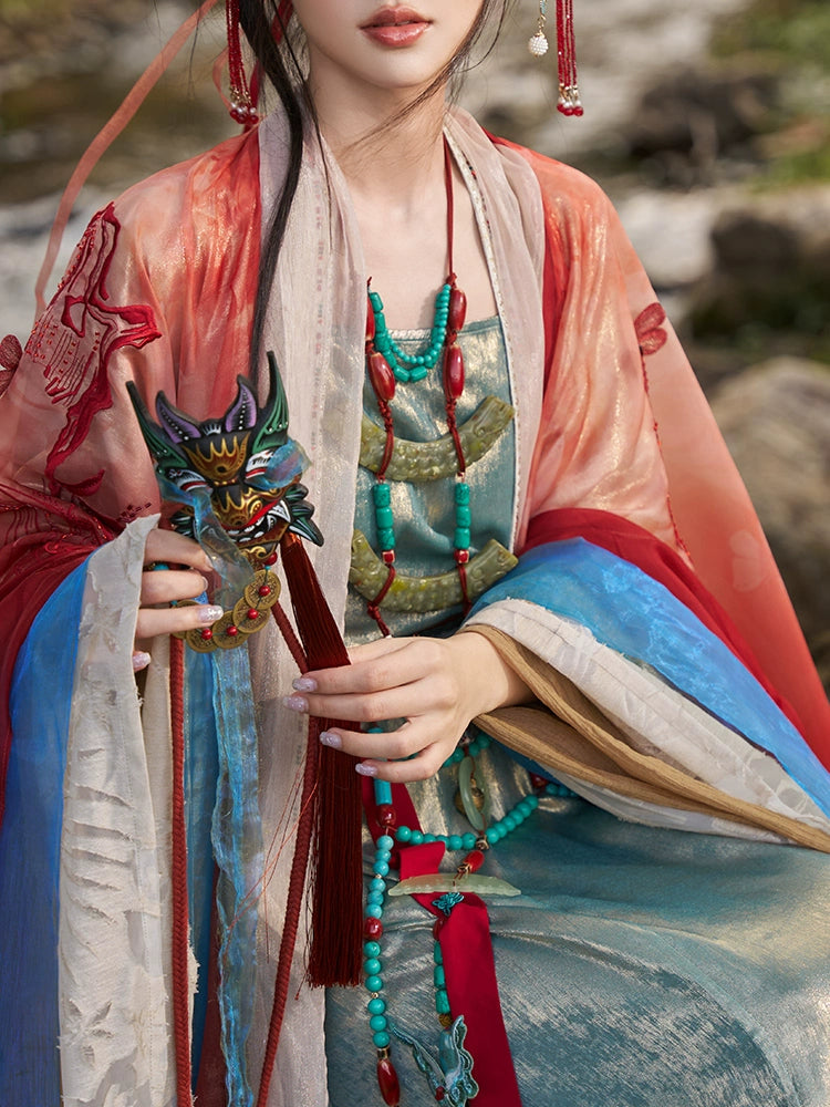 More than thirteen [Flowers and Thousand Trees] Hanfu with waist seal necklace accessories set accessories HanFuDreams