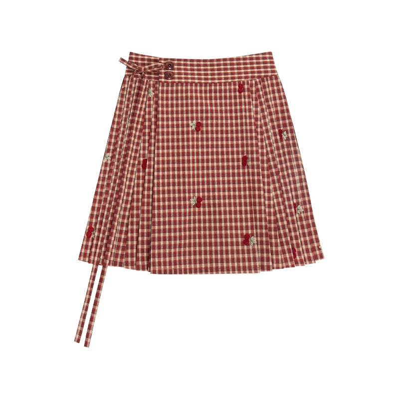 July Eve [Cherry Pie] Sweet coat short than a short horse skirt modern HanFuDreams Cherry pie, short horse noodles. XS