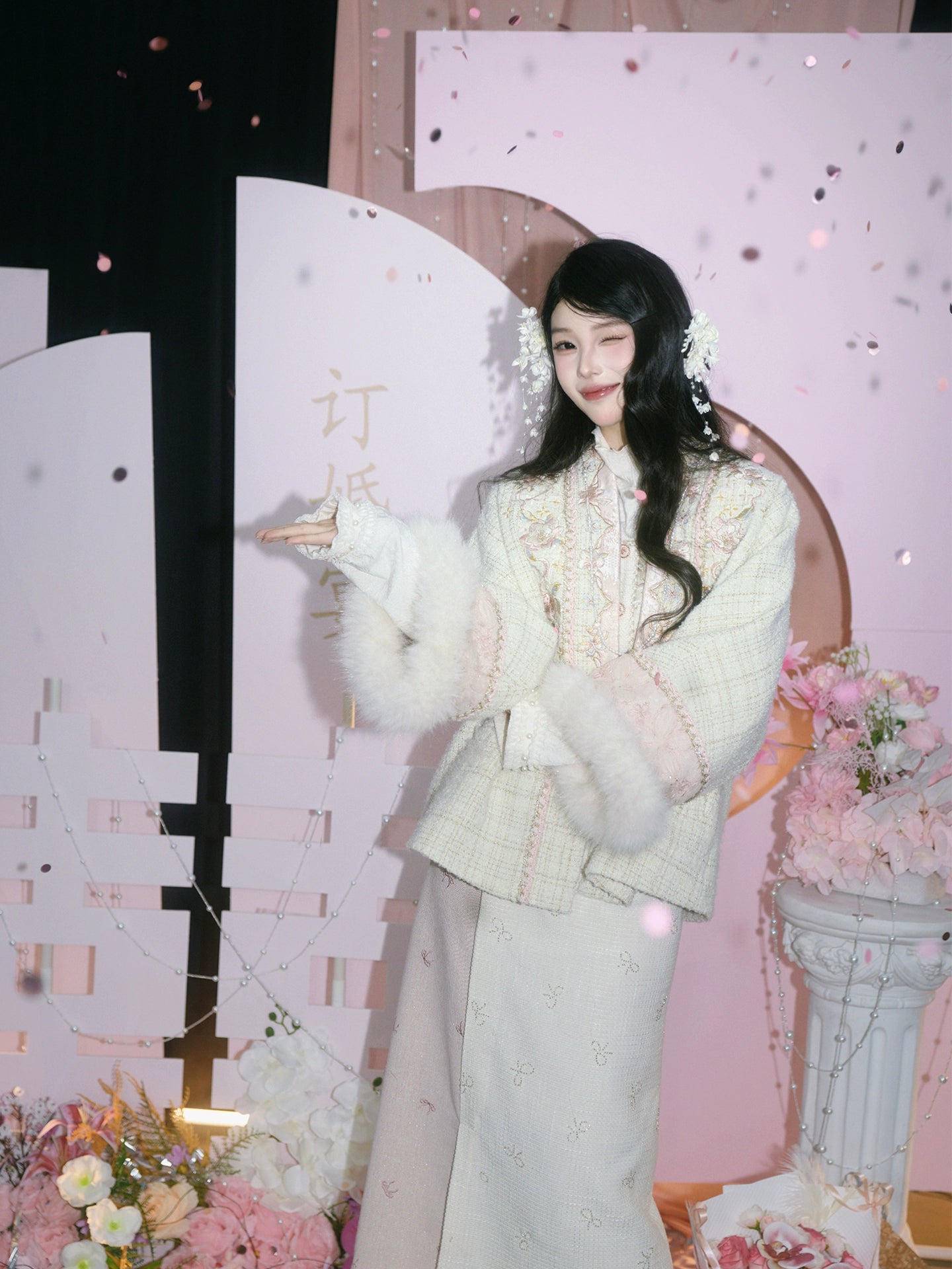 July Eve [Cold Smoke Taoyao] Opposite Collar Short Jacket Suspender Bust Skirt modern HanFuDreams