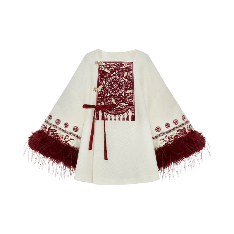 More than thirteen [cut spring breeze] New Year's greetings jacket velvet skirt suit modern HanFuDreams jacket + bow accessories S